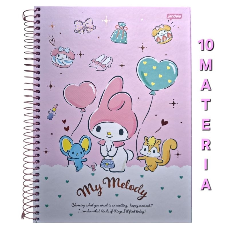My melody Caderno 10-Matérias 160 fls My melody Caderno Personalizado Jandaia, Escolar/ Universitário em Oferta na Shopee