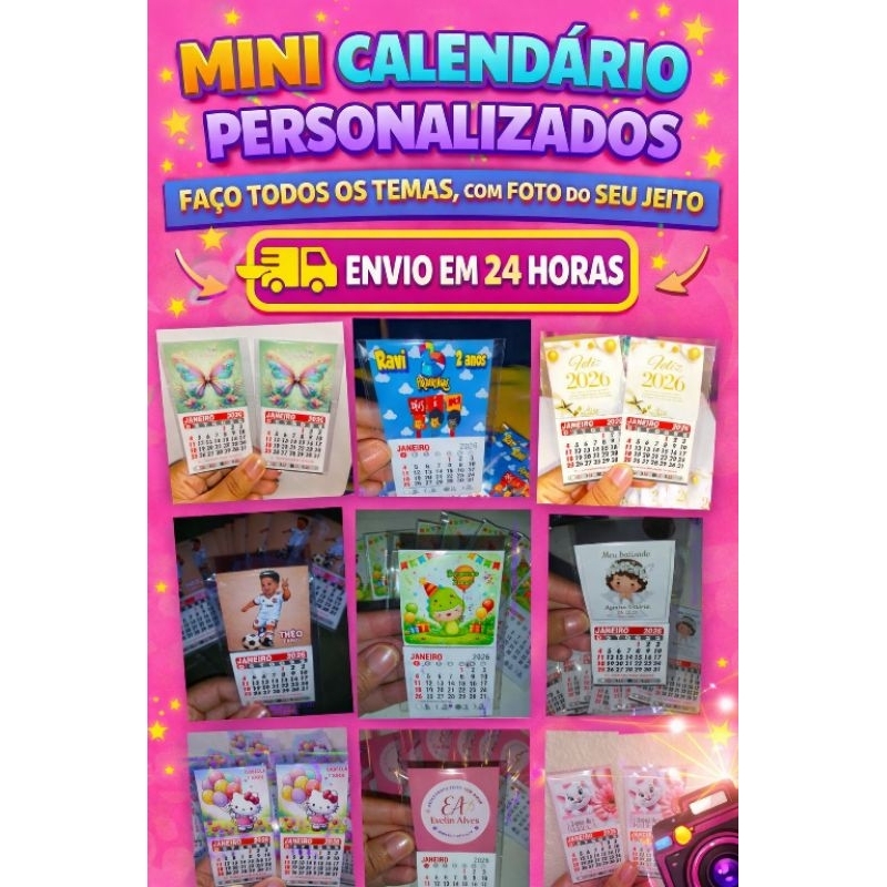 "Mini calendário personalizado,fazemos todos os temas (ENVIO EM 24HORAS)"