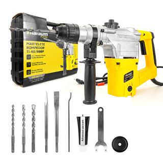 Martelete 900W 220V Profissional com 3 Brocas SDS Plus – Titanium Platina em Oferta na Shopee