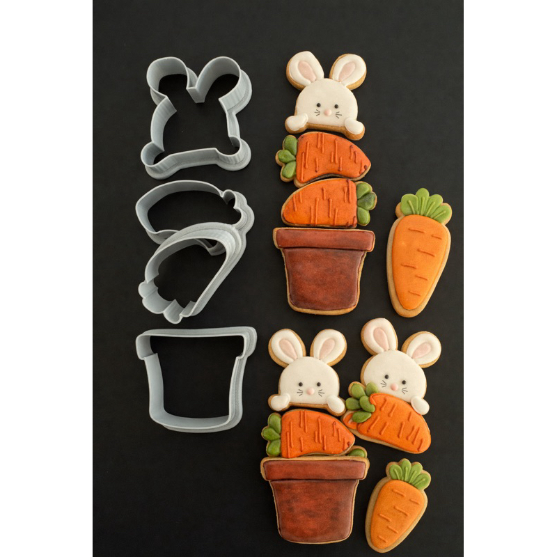 Cortador Páscoa Coelho + Cenoura – Para Biscoitos Decorados