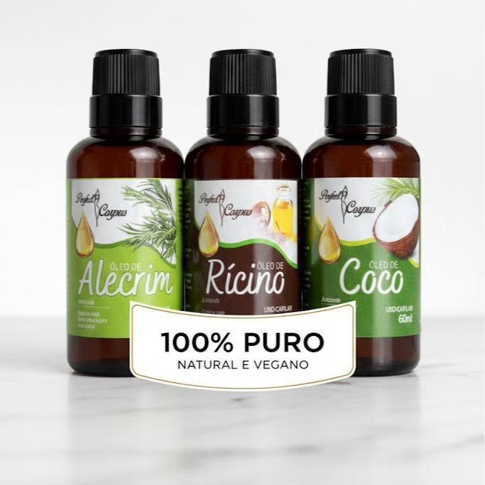 Kit Terapia Capilar Misturinha  Óleo de Coco + Rícino + Alecrim 60ml umectação em Oferta na Shopee