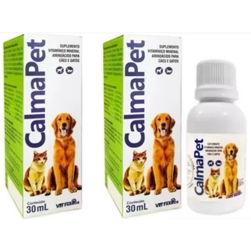 Kit C/ 2 Frascos Calmapet Calmantes Natural Para Cães e Gatos 30ml Cada em Oferta na Shopee