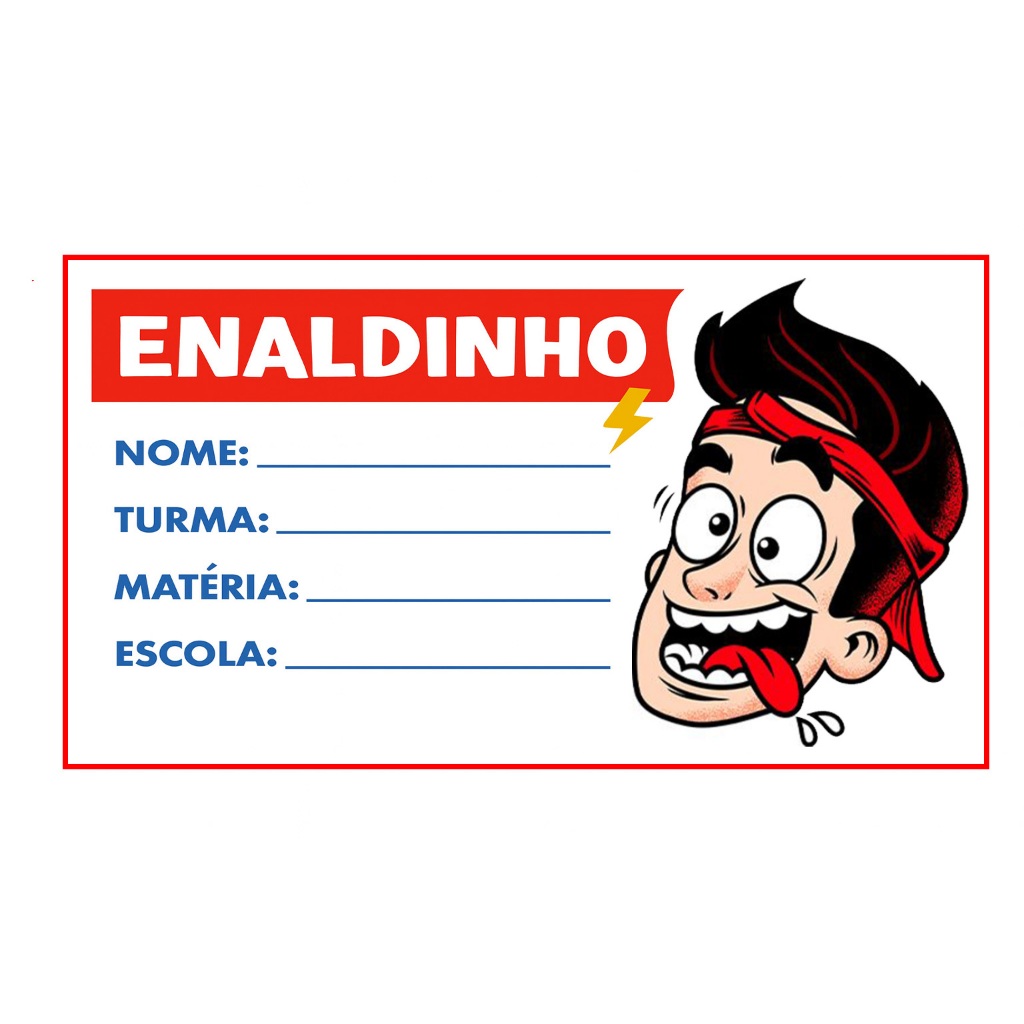 20 ETIQUETAS ESCOLAR ENALDINHO YOUTUBER 2026 KIT COM 20 ADESIVOS ESCOLAR DO ENALDINHO YOUTUBER 8X5