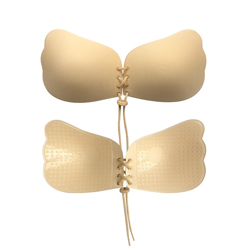 Sutiã Adesivo Silicone Invisível Com Amarração Levanta Seio Push Up 212BIJU