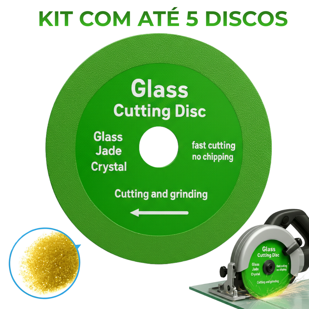 Disco Diamantado 100mm para Corte de Vidro Ceramica Piso | Corte Fino Sem Lascar | Esmerilhadeira