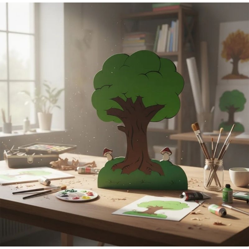 Árvore 1 metro em Eva para Painel Decoração Escola Sala de Aula Volta as Aulas Tema Jardim Decorativo Educativo