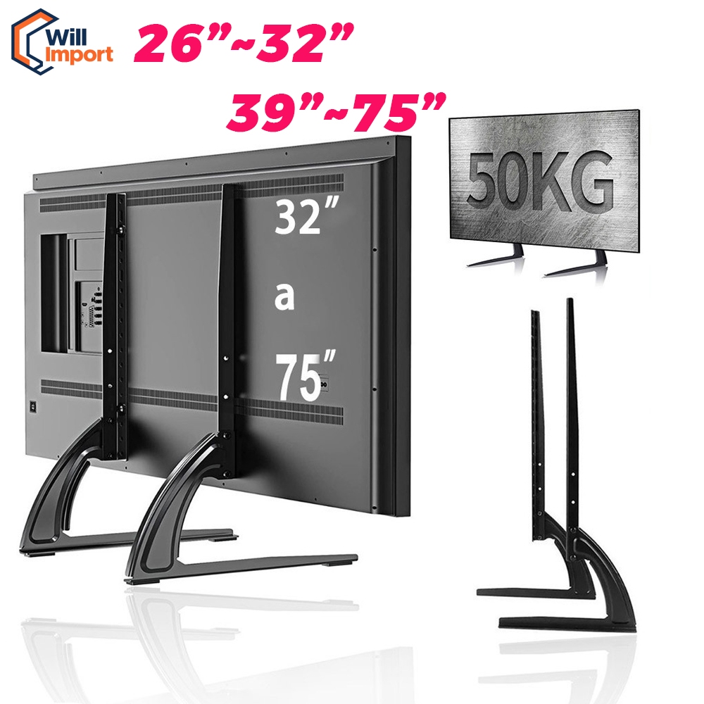 Suporte De Mesa Para Tv Base 36'' A 75'' Lcd Led oled qled Universal Samsung LG 42 43 48 50 55 58 60 65 70 75 Polegadas