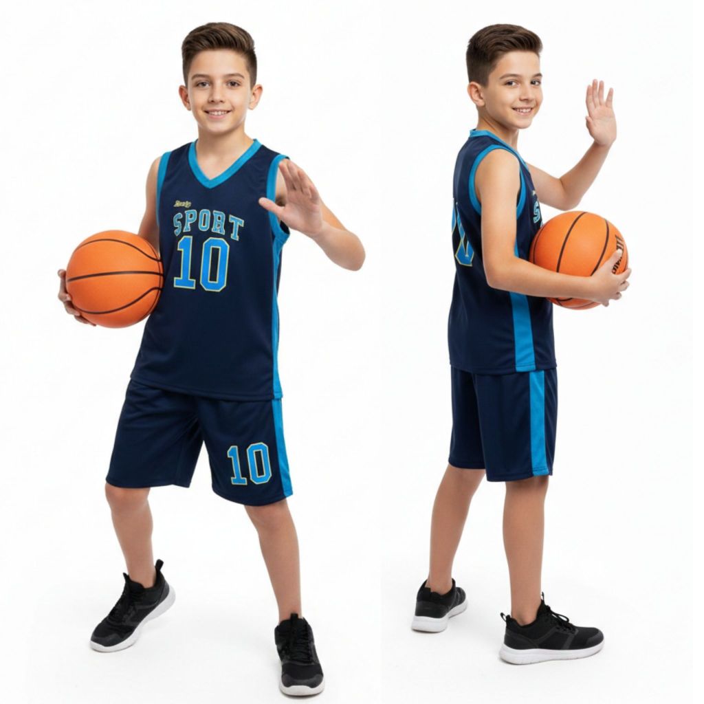 Conjunto Infantil Masculino Basquete Menino Regata e Short Esportivo Respirável