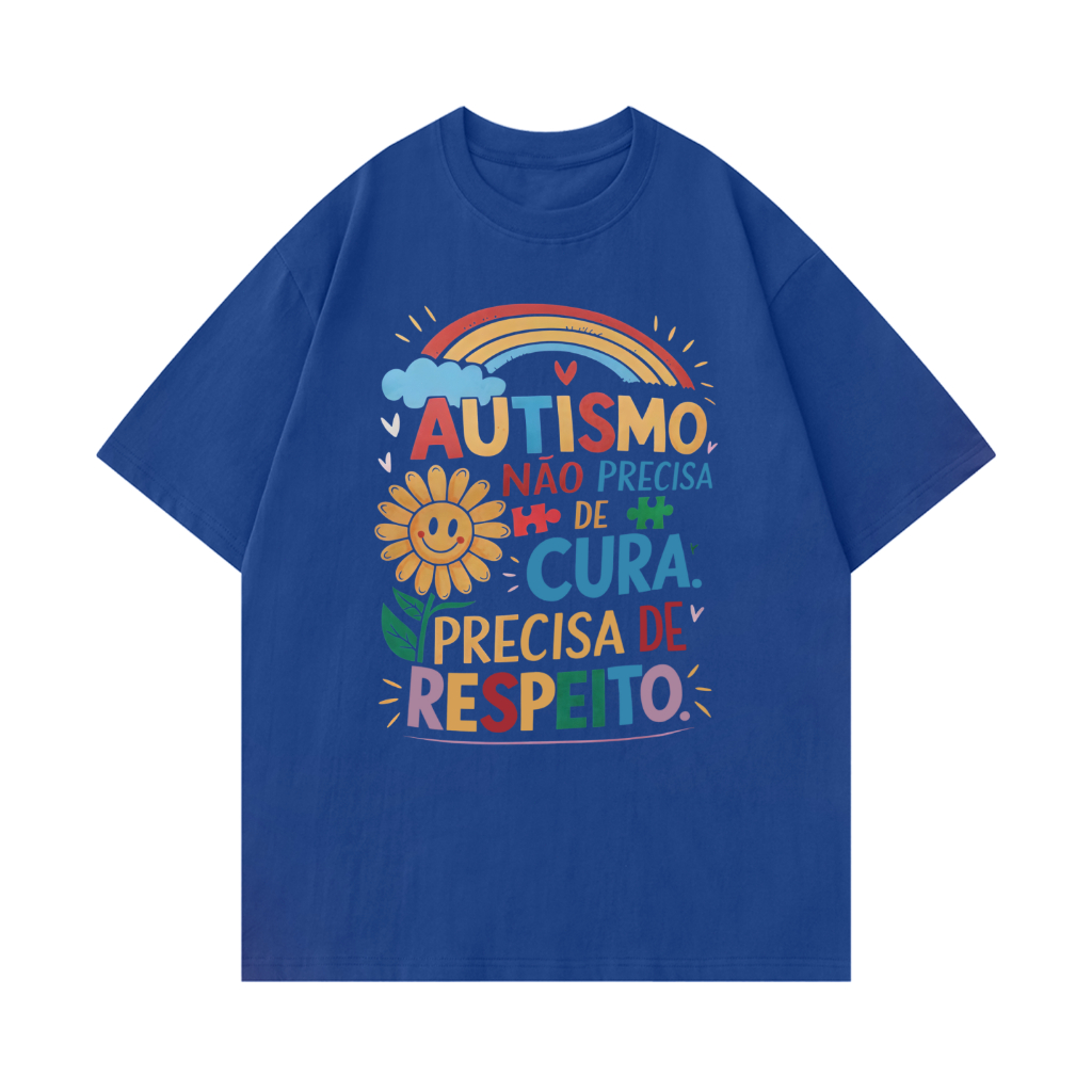 [Camiseta Premium em Algodão Puro]SISI Camiseta Mãe atípica - Autismo não precisa de cura precisa de respeito