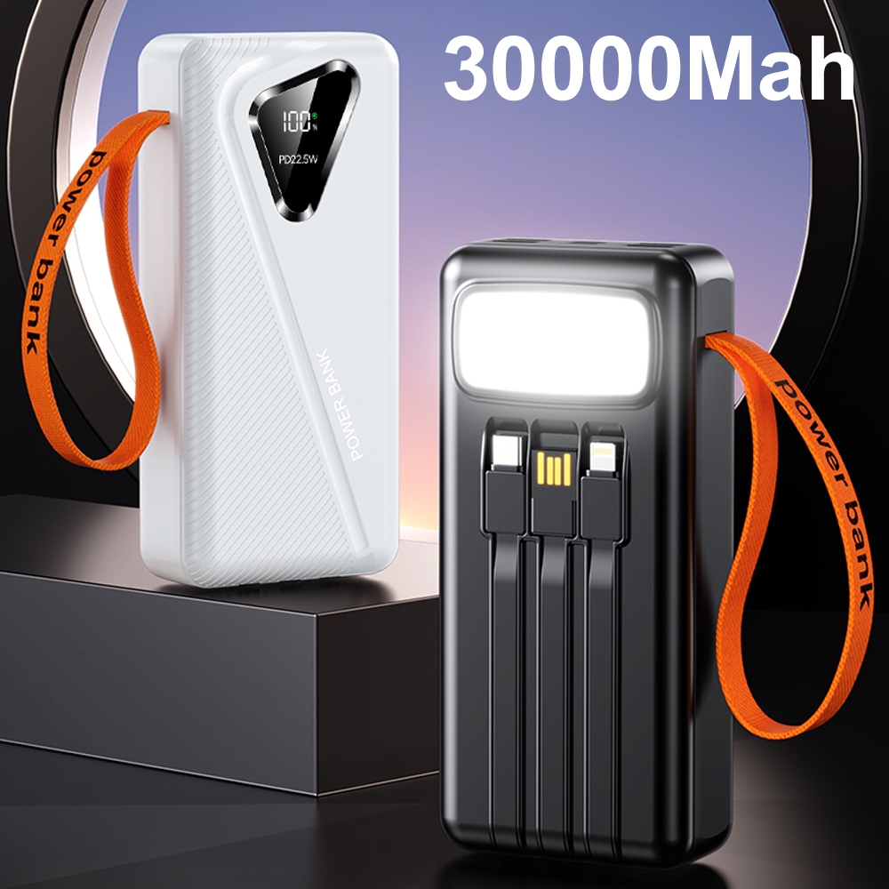 Carregador Power Bank Portátil 30000mah Pd 66W Rápido Com Lanterna Led Supe jorge portátil Carregamento rápido yihan Gra