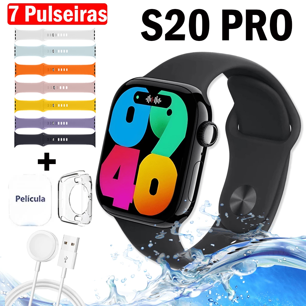 Smartwatch Relógio Inteligente S20 PRO 2026 Nova Série 10 Amoled Chamadas Bluetooth, Rastreamento de Saúde Smartwatch