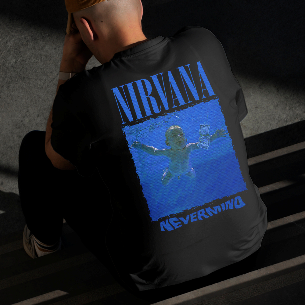 Camiseta Masculina Estampada Nirvana Bebê 100% Algodão Estilo Conforto Diário Do Tamanho P ao GG