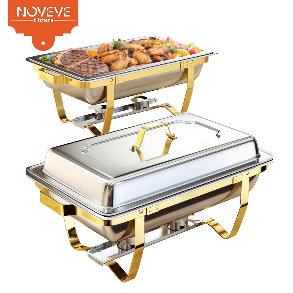 Rechaud Profissional Inox 12L – Com 1, 2 ou 3 Divisórias, Ideal para Buffet, Festa, Eventos e Restaurantes em Oferta na Shopee