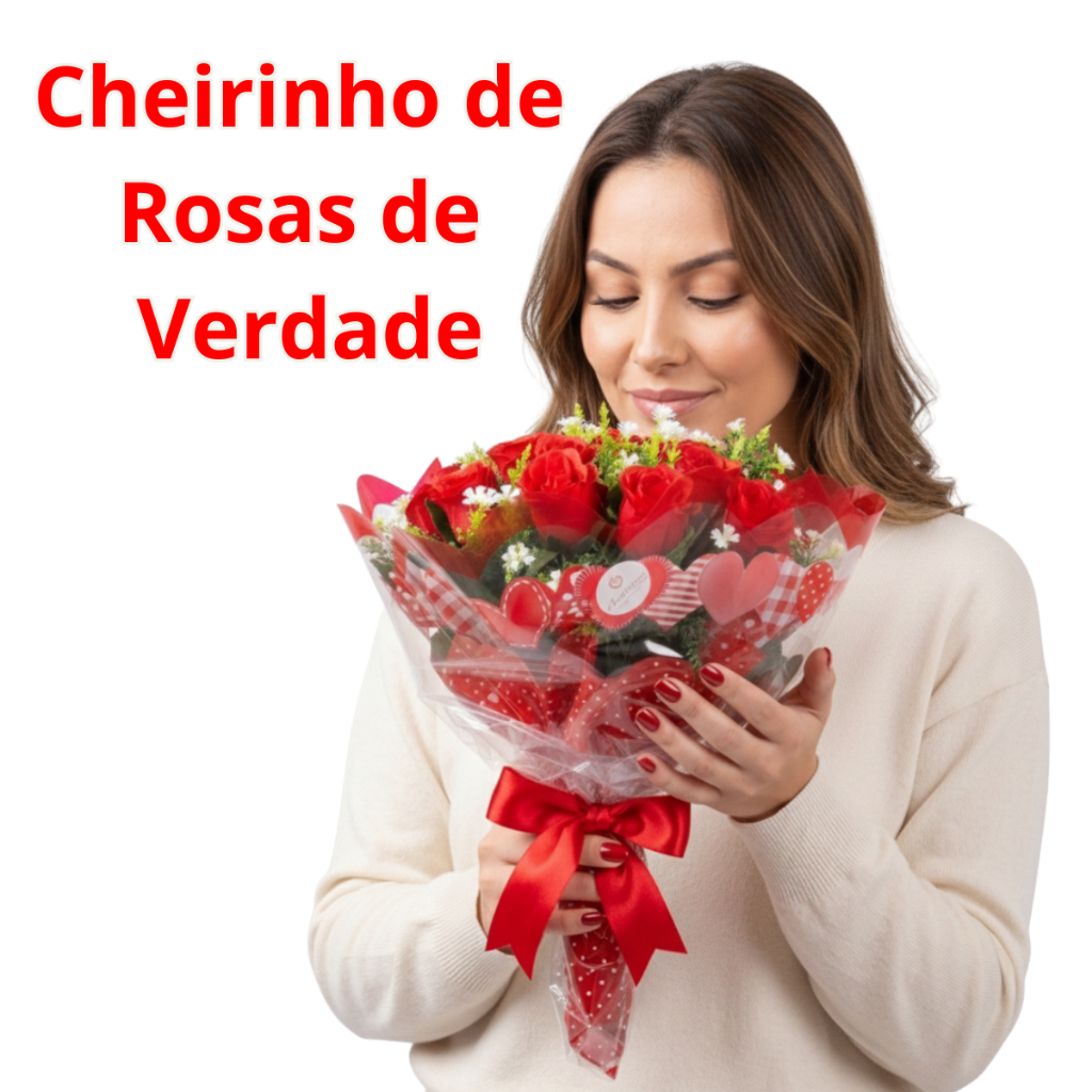 Buquê Premium de 18 Rosas Vermelhas e Cartão Romântico