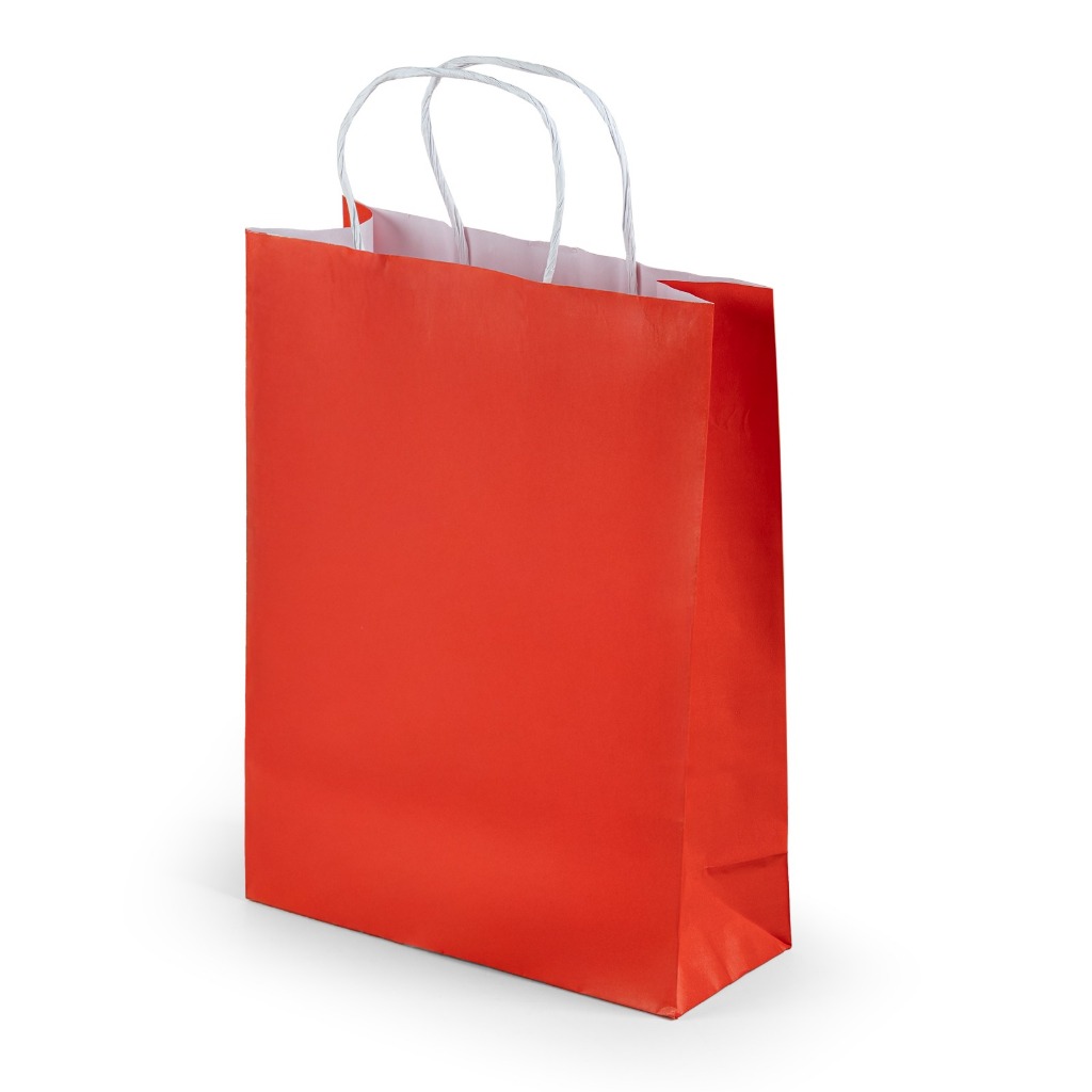 sacola  kraft LARANJA com alça  para lojas presentes 3 tamanhos p / m / g sacola papel cra em Oferta na Shopee