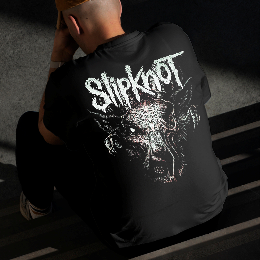 Camiseta Masculina Estampada Slipknot Animal 100% Algodão Estilo Conforto Diário Do Tamanho P ao GG