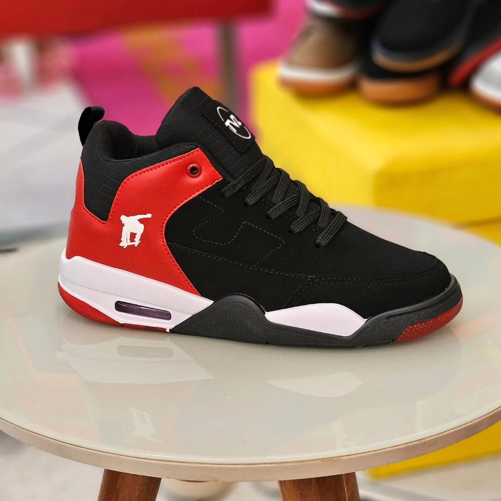 Tenis masculino basquete 4 cano alto confortavel