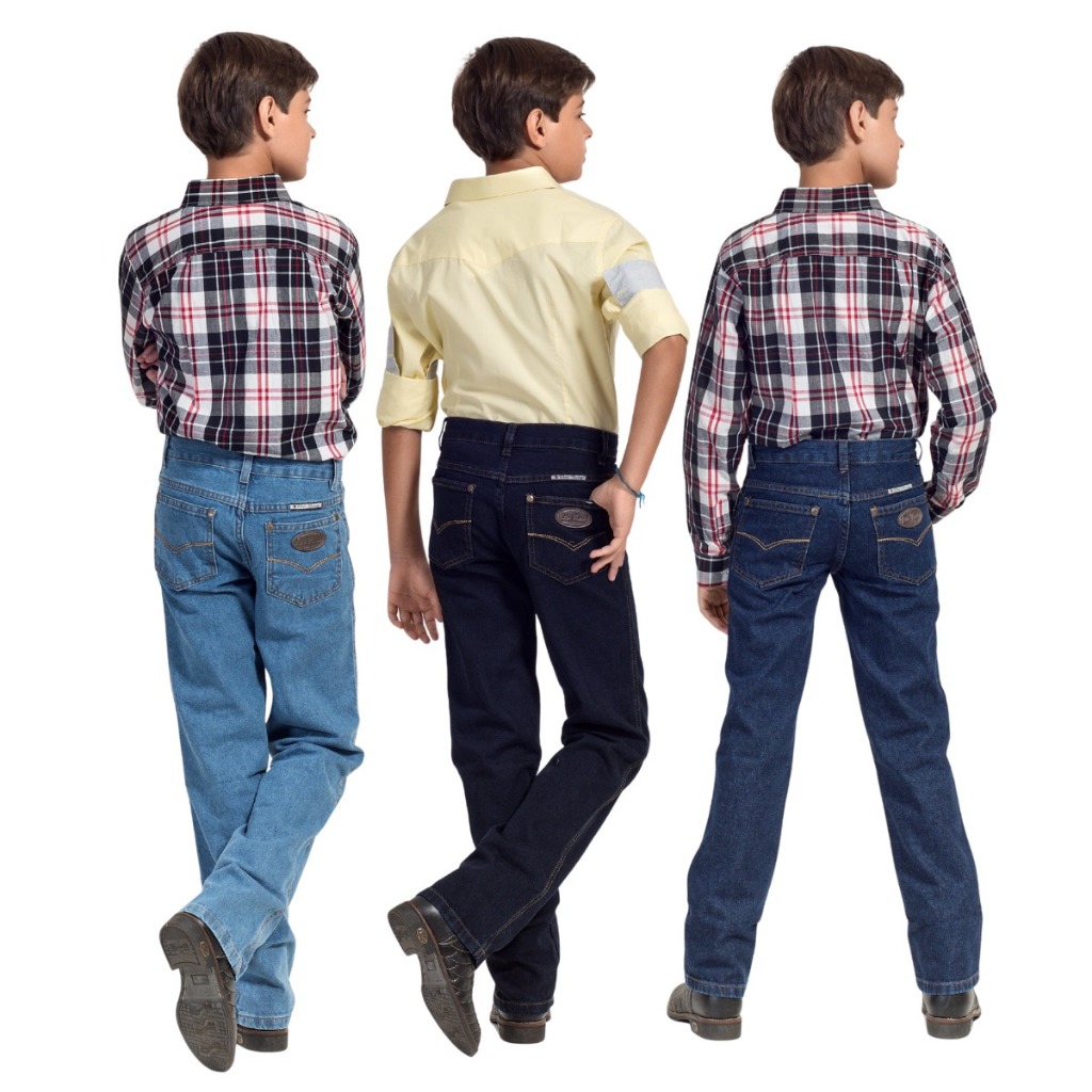 Kit 3 Calças Jeans Country Infantil Marca Estilo Country Ref: 1014