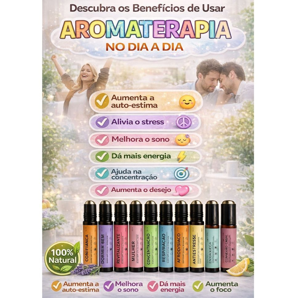 Imagem Roll On com Óleo Essencial Aromaterapia Terapêutico Pronto para Uso Tropfen 10 mL