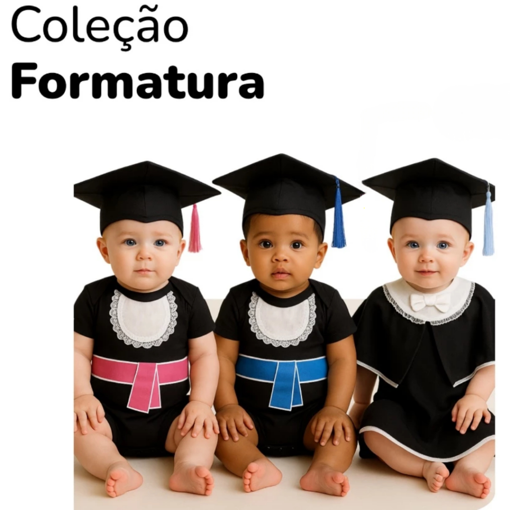 Body Bebê Infantil Menino Mêsversário Temático Formatura Em Algodão Linha Premium