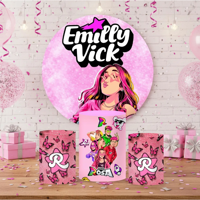 Kit Painel Capa Para Cilindros Club Dos Rosas Emilly Vick V3 em Oferta na Shopee