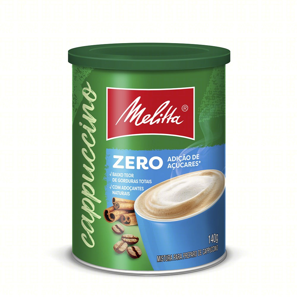 Café Solúvel Cappuccino Zero Cremosidade Alta 140g Melitta em Oferta na Shopee
