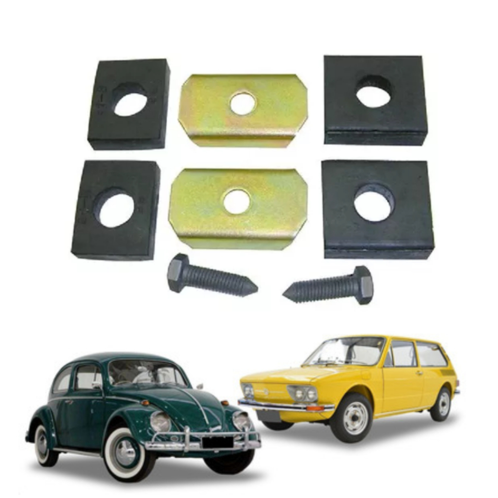 Kit Jogo Calço Carroceria Suspensão Fusca Brasilia chapa parafuso e borrachas