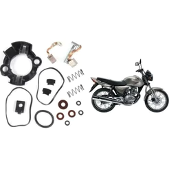 Escova Motor Arranque Titan 150 Fan 150 Nxr 150 Kit Com Mesa