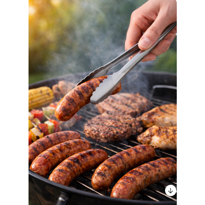 Kit Com 3 Pegadores de Massas Saladas Inox 15cm Macarrão Churrasco Multiuso