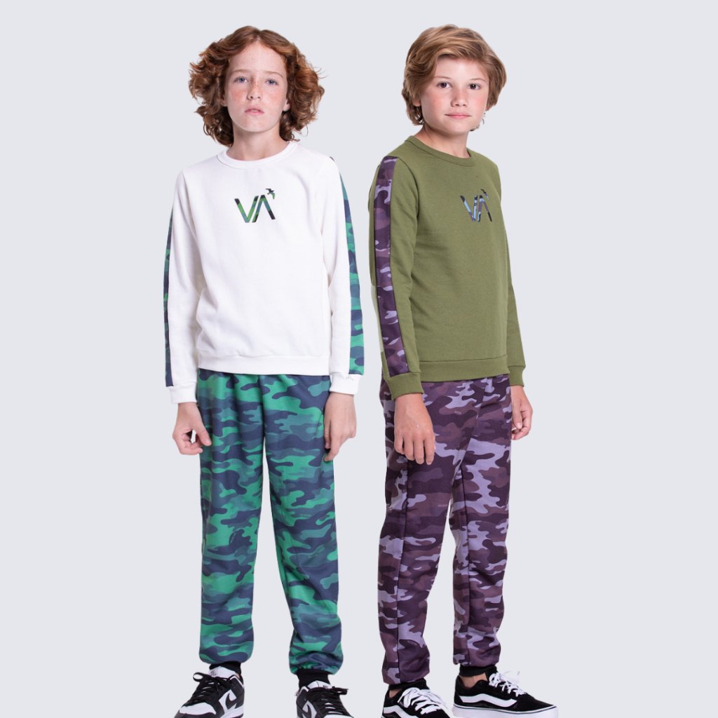Conjunto Moletom Infantil Militar