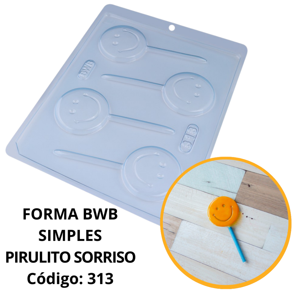 1~10 Forma Simples Pirulito Sorriso 313 - (C8) em Acetato BWB Para Bombom, Doces, Confeitaria Páscoa em Oferta na Shopee