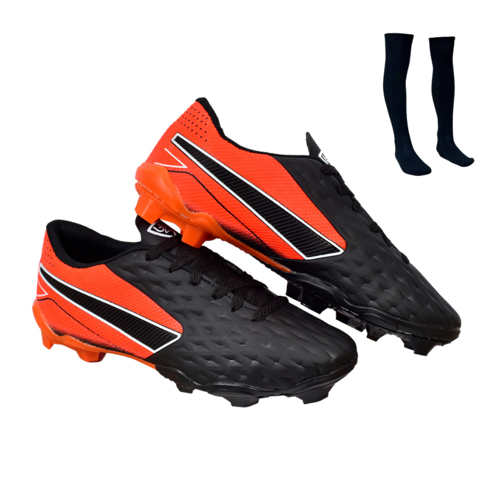 Chuteira Impactor Campo Adulto Colada Costurada Uzze Sport + Meião