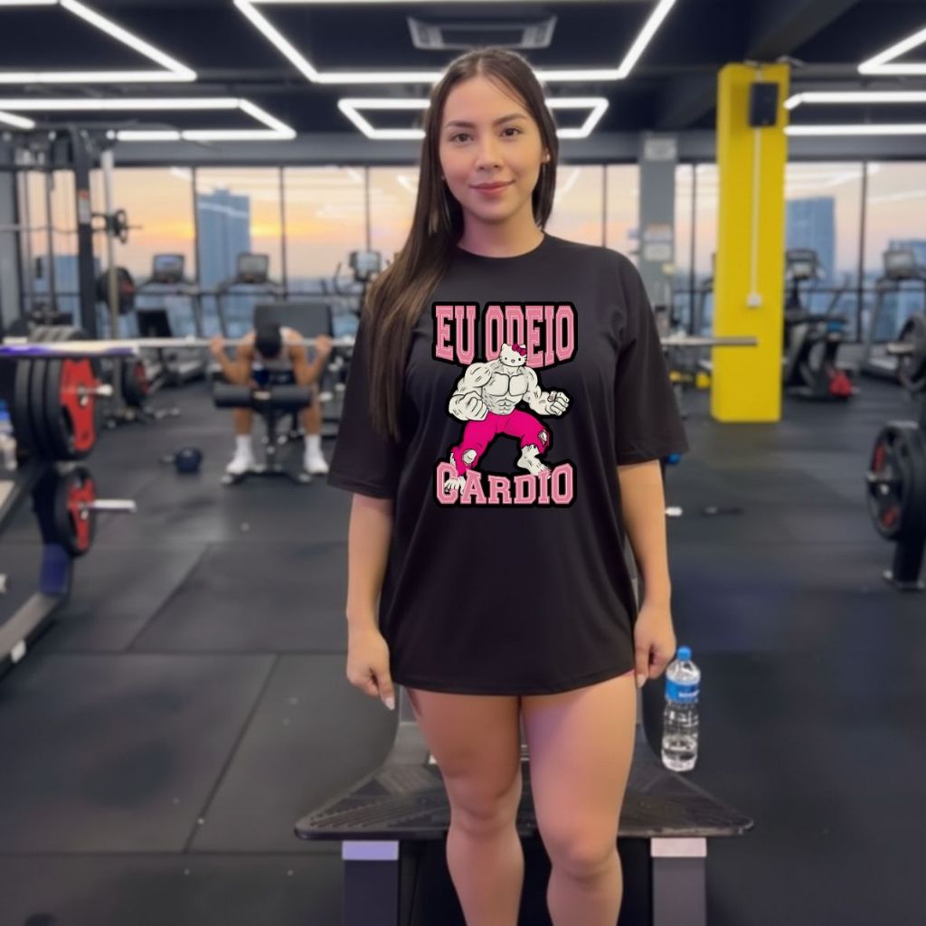 Camisa 100% algodão  estampada  academia confortavel camisa manga curta