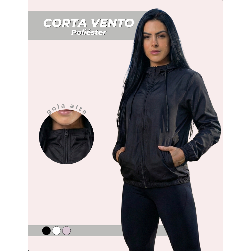 Jaqueta Feminina 100% Forrada Corta Vento Para Inverno Frio Motoqueira Lisa Básica Confortável Secagem Rápida