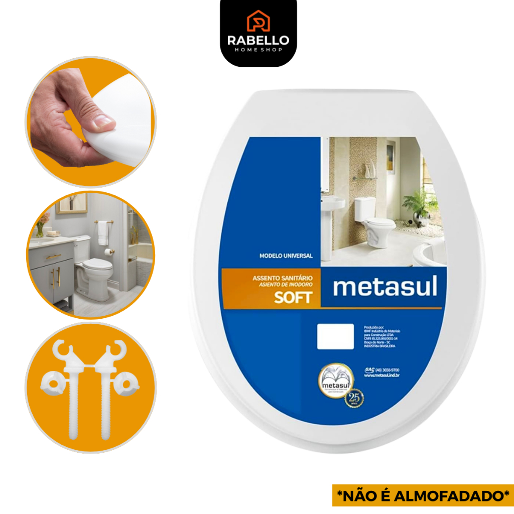 Assento Sanitário Tampa Vaso Oval Soft Básico Universal Deca Celite Incepa Icasa Redondo Branco em Oferta na Shopee