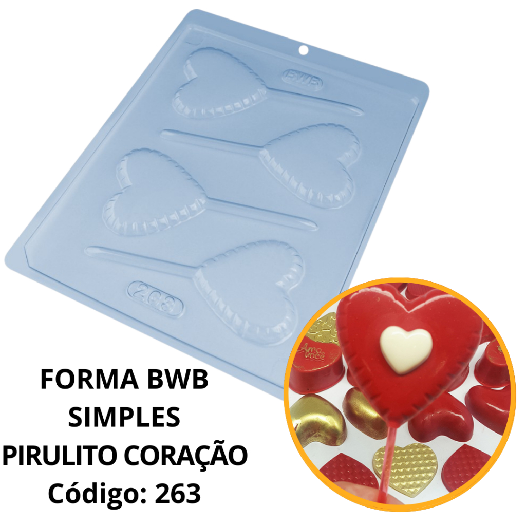 1~10 Forma Simples Pirulito Coração 263 em Acetato BWB Para Bombom e Doces de Chocolate e Confeitaria em Oferta na Shopee