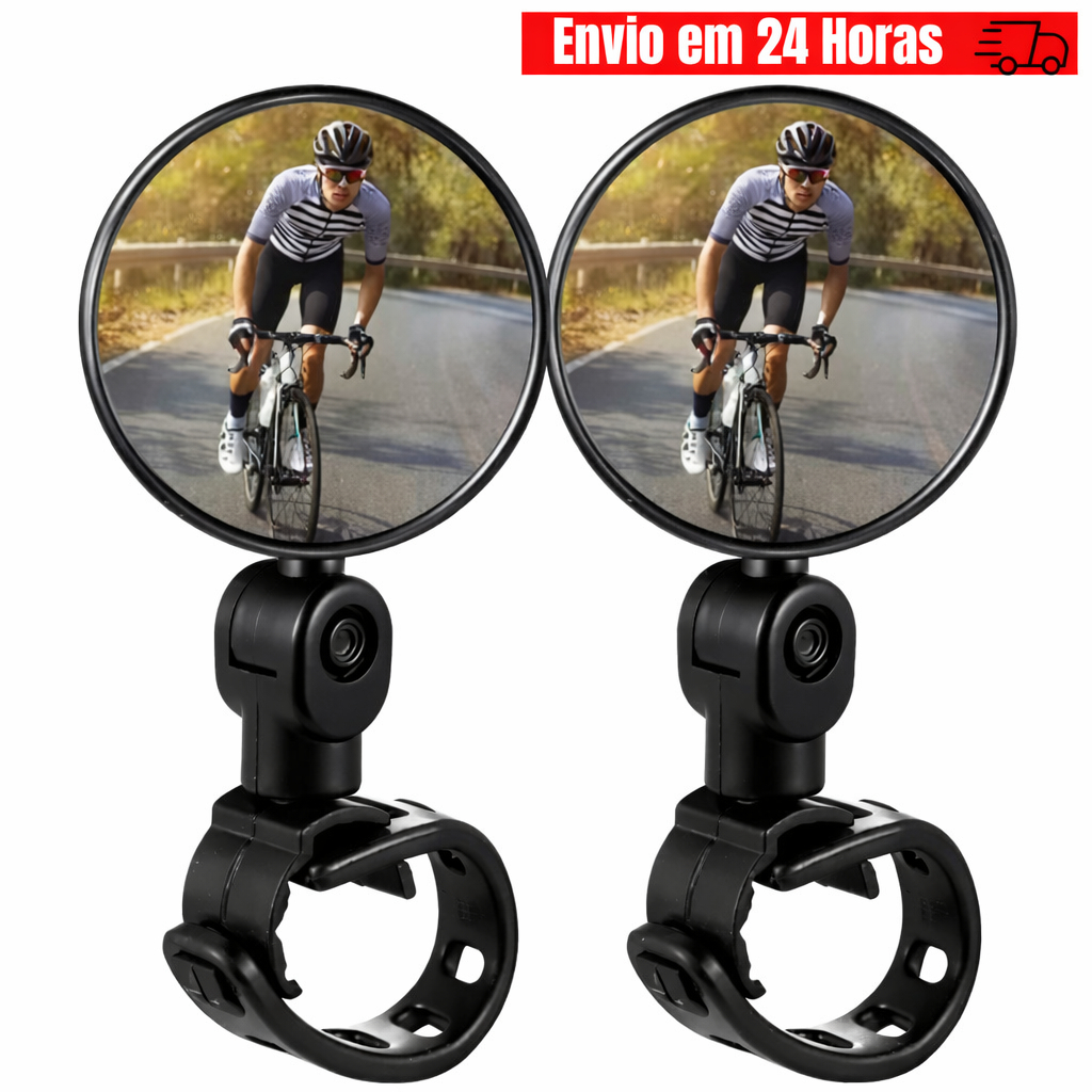 Espelho Retrovisor De Bicicleta Guidão Universal Ciclismo Bike 360º Redondo Visão Convexo