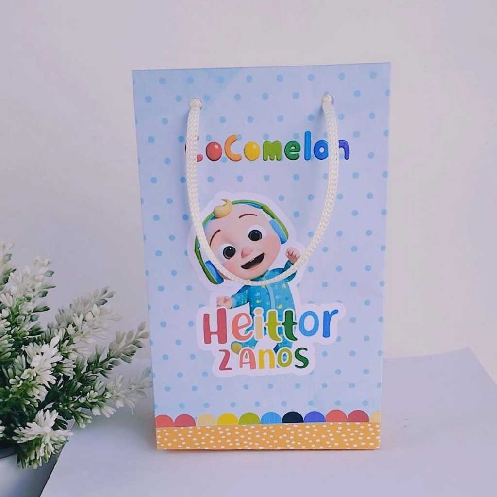 Kit Sacolinha Surpresa Festa Infantil Personalizado COCOMELON Lembrancinhas Aniversário PEGUE E MONTE