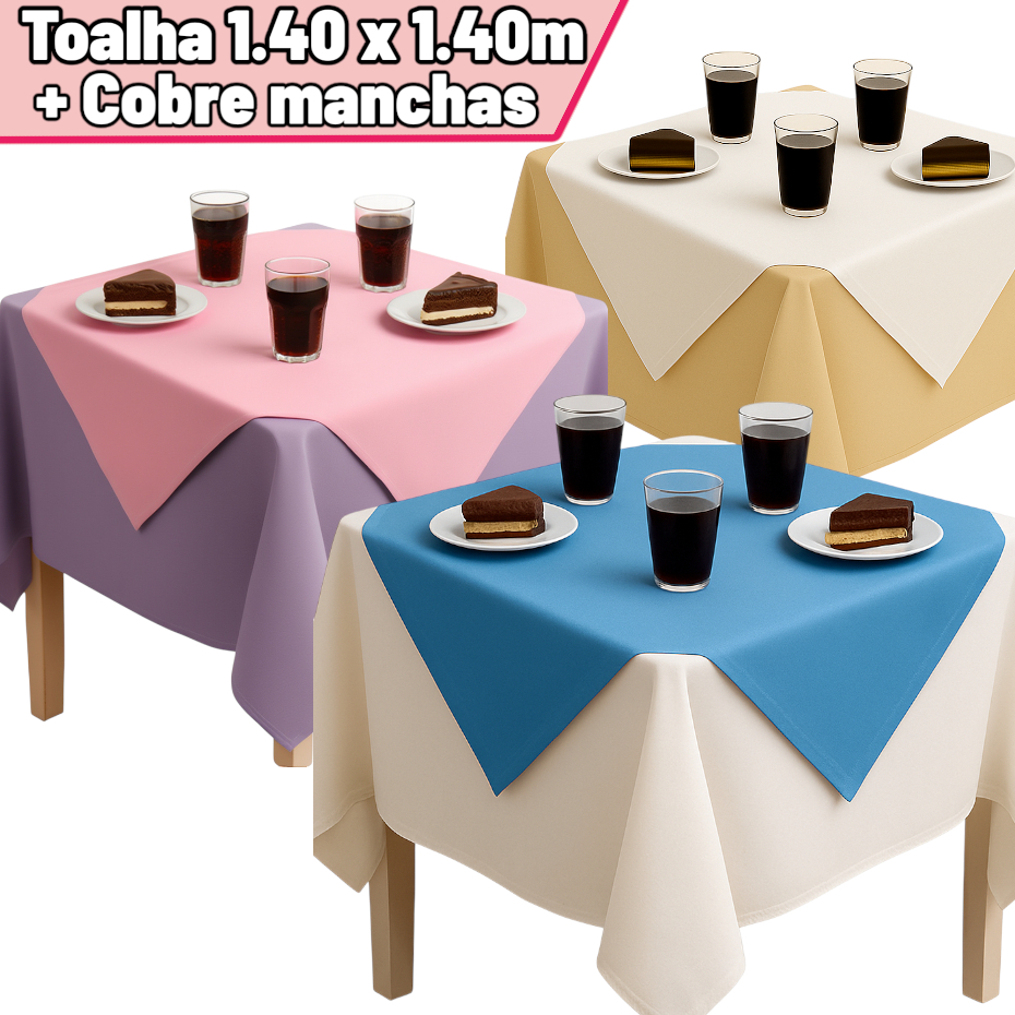 Kit 10 Toalhas de Mesa Toalhas 1,40x1,40m + Cobre Manchas 70x70cm de TNT Aniversario Decoração em Oferta na Shopee