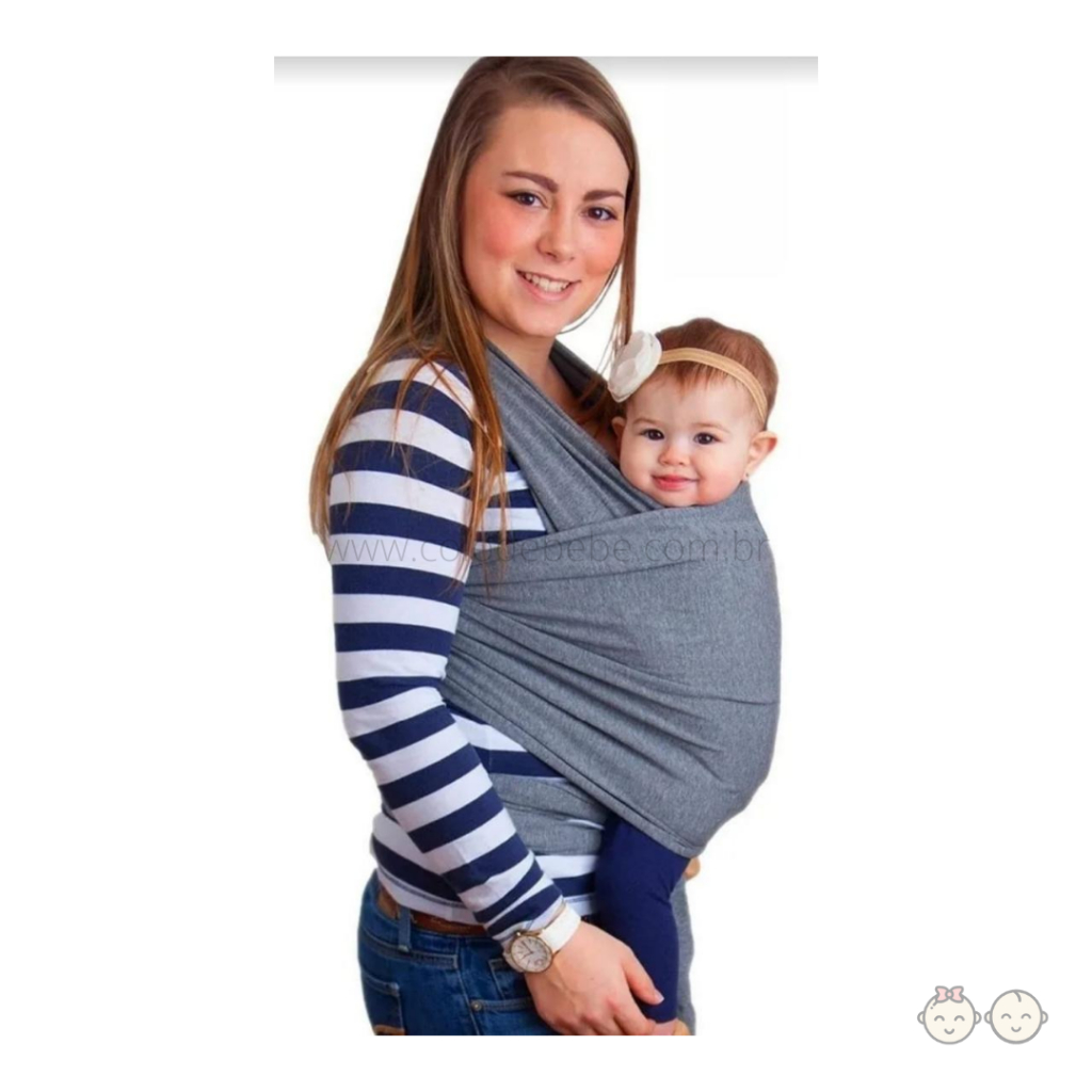 Wrap Sling Cinza Mescla carregador de Bebê