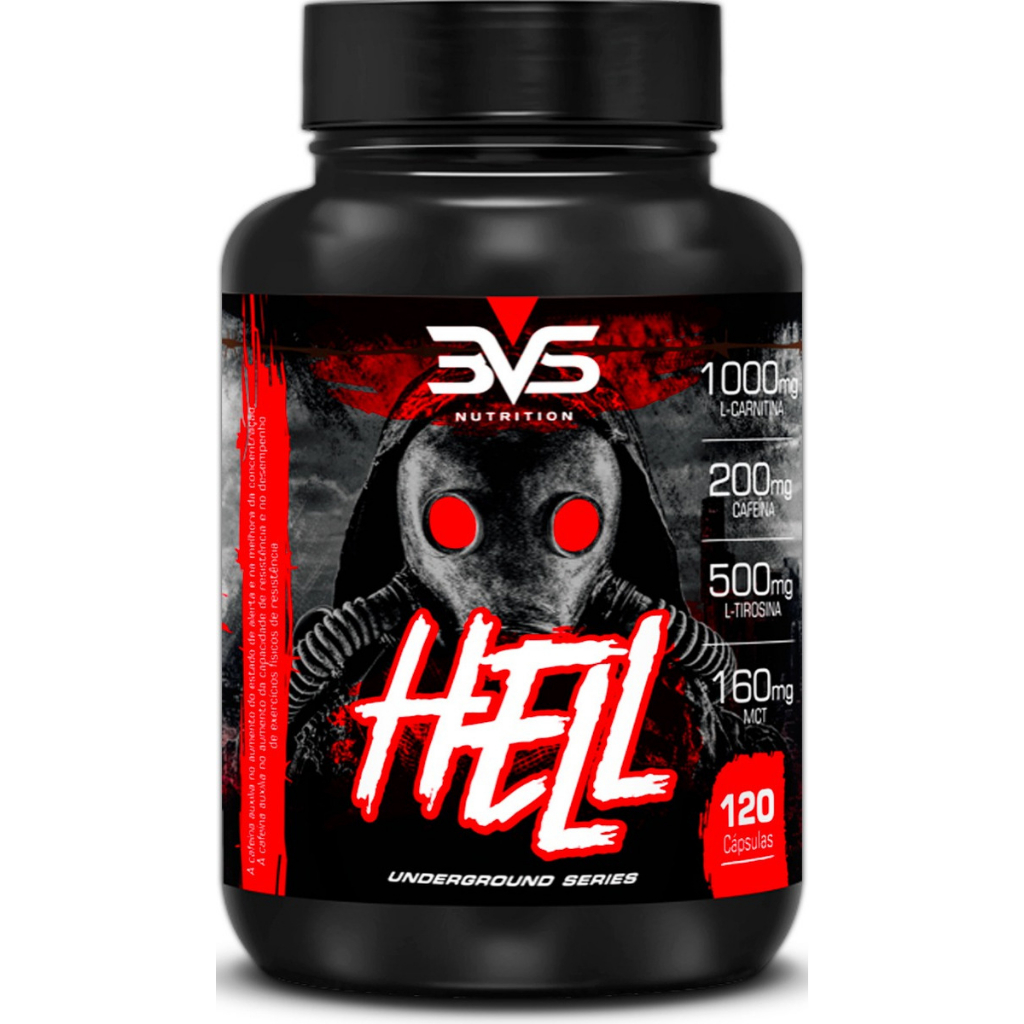 Termogênico Hell 60 cápsulas Fórmula Exclusiva 7 Ingredientes Cafeína, L-carnitina, L-tirosina, Mct, Cromo E Vitaminas em Oferta na Shopee