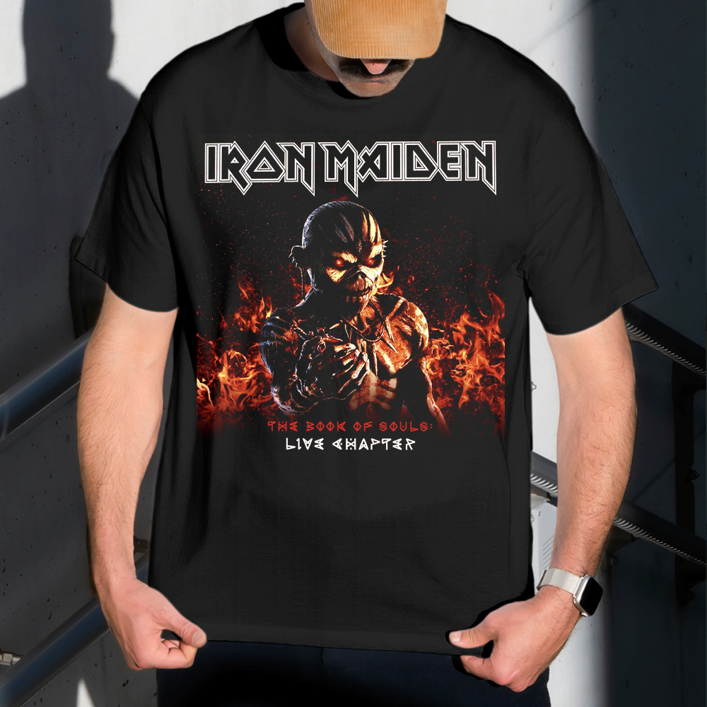 Camiseta Masculina Estampa Iron Maiden Múmia 100% Algodão Estilo Conforto Diário Do Tamanho P ao GG
