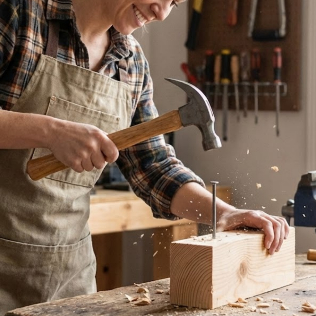 Martelo Profissional de Aço com cabo de madeira 500g em Oferta na Shopee