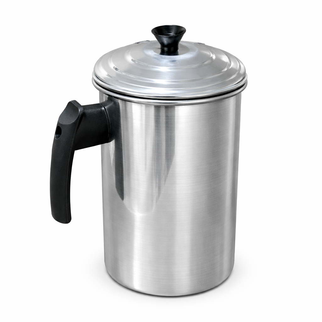 Filtro de Óleo Alumínio Polido 1,8L com Peneira | Reutilizável e Durável