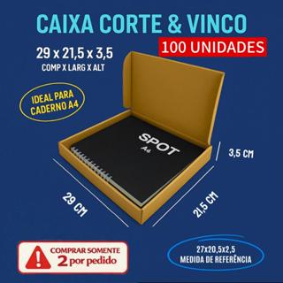 100 Caixas de Papelão  Medidas Internas 29x21,5x3,5 - Correios - IDEAL PARA CADERNO A4 em Oferta na Shopee