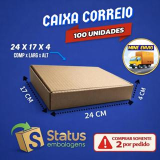 100 Caixas de Papelão Medidas Internas 24x17x4- Correios Mini Envios em Oferta na Shopee