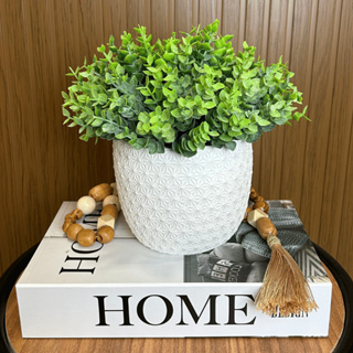 Arranjo Planta Artificial Eucalipto Realista Montado Verdinho Permanente Com Vaso Decoração Florido em Oferta na Shopee