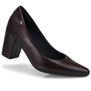 Sapato Feminino Scarpin Caramelo Bico Fino Confortável Macio Salto Médio 8CM Lóris Promoção 9484 em Oferta na Shopee