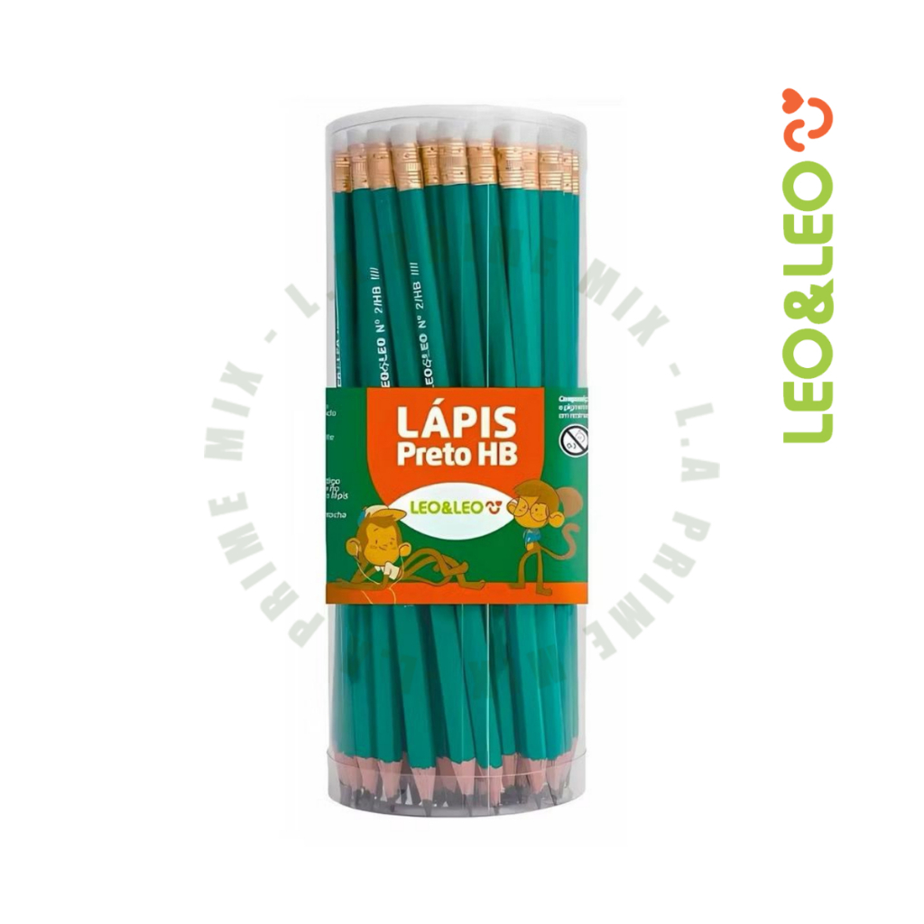 Kit Lapis Preto Grafite HB com Borracha Leo&Leo Sextavado com kit de 10 até 50 Unid. Volta as Aulas em Oferta na Shopee
