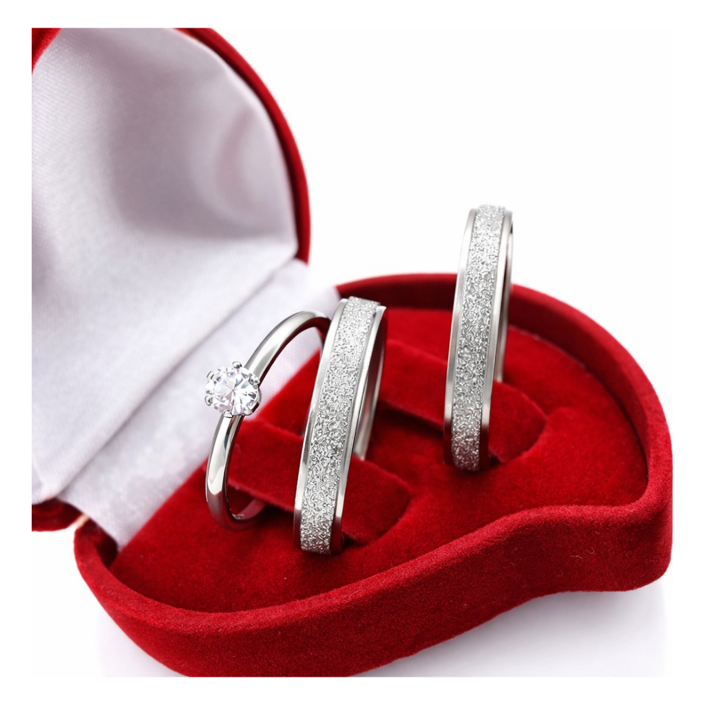 Par de Aliança Prata Diamantada 4mm Fina de Namoro/Noivado em Oferta na Shopee